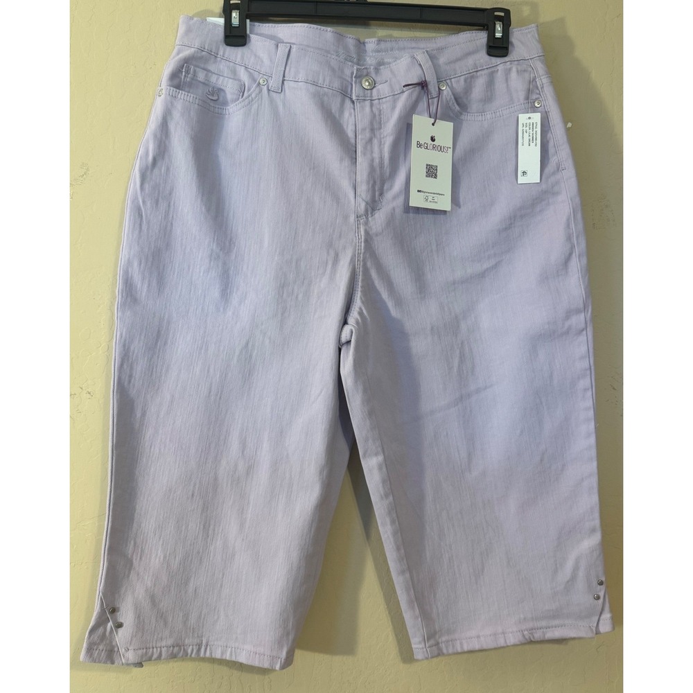 Gloria Vanderbilt Capris Women 16P Lilac Amanda Slimming Pastel Crop Pants NEW